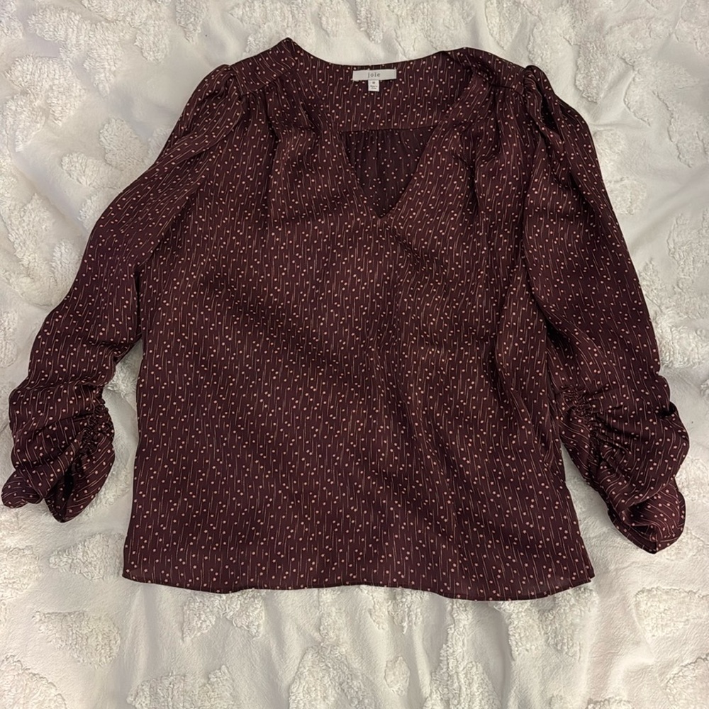 Joie blouse- Maroon with gold star details
